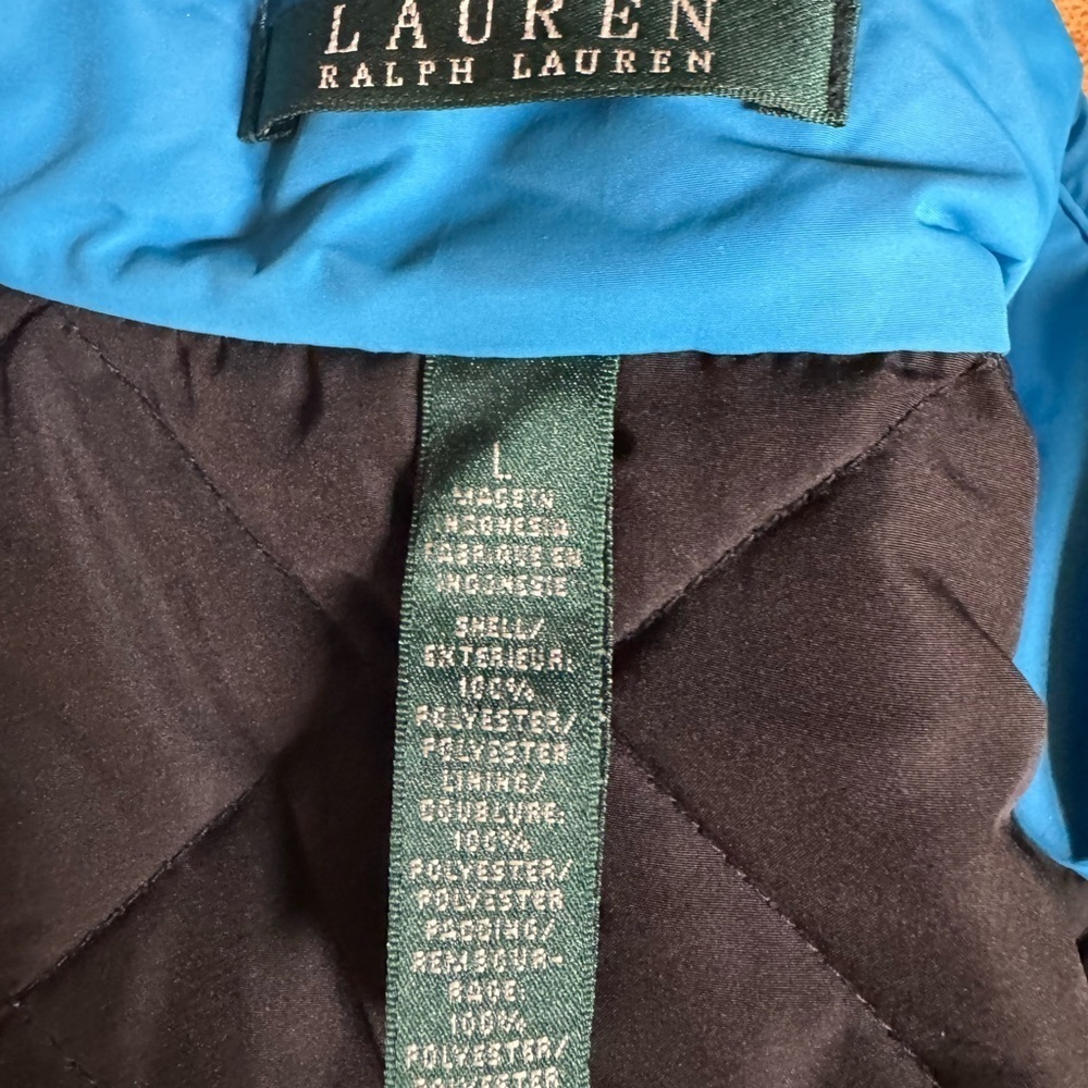 ⛱️🔥Ralph Lauren - Blue Quilted Snap Front Jacket - L - Picture 4 of 4